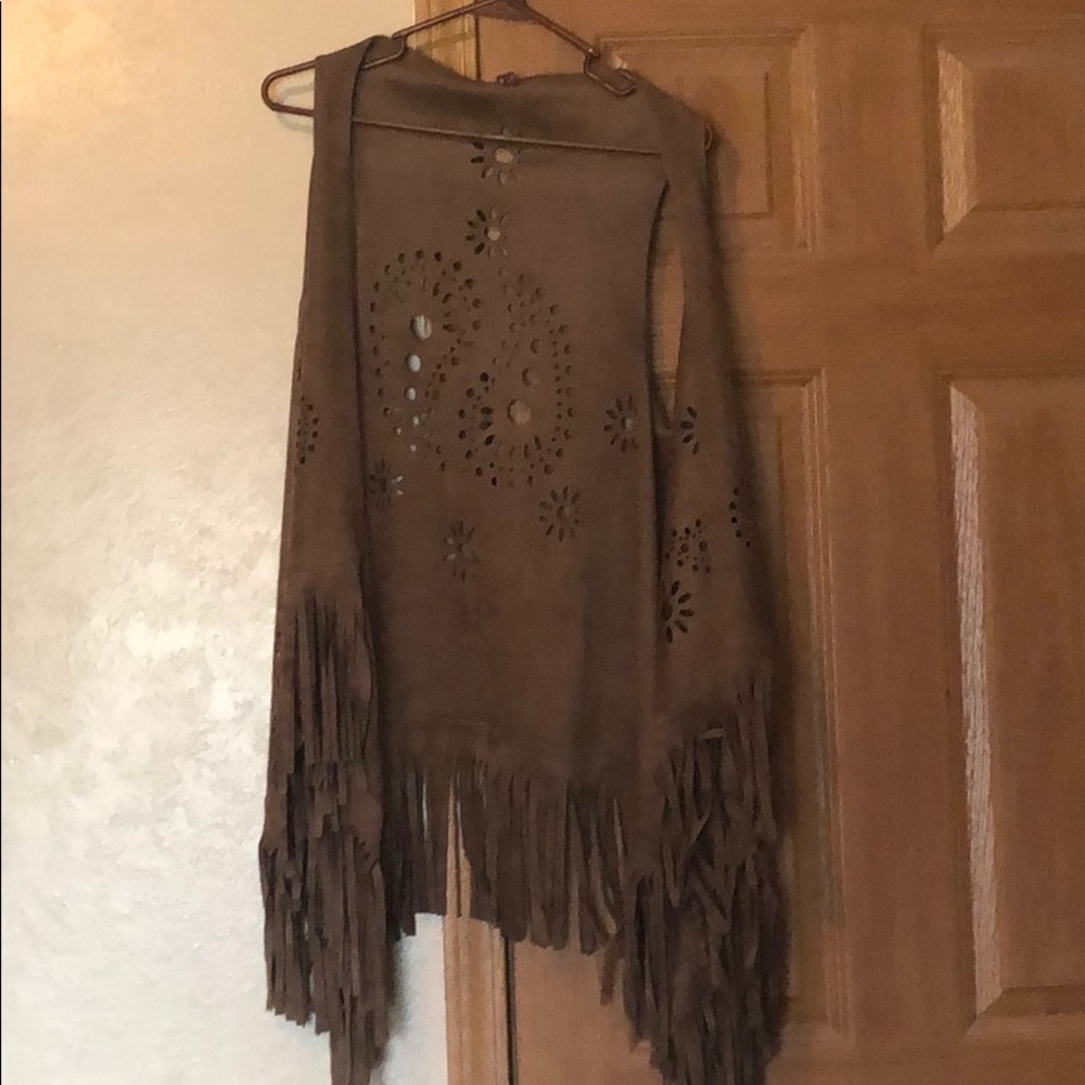 Faux suede vest